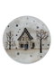 Hermia NNZG21DUS6885684 Juego de Servir Pasteles Porcelana, 6 Piezas, Elegante para Navidad, 21 x 21 x 2 cm